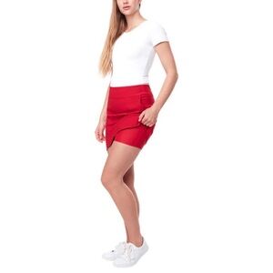 S.C. & Co. Pull-On Skort with Petal Slits in Red